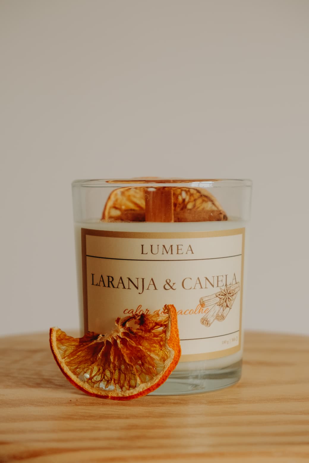 Vela de Cera de Soja - Laranja e Canela