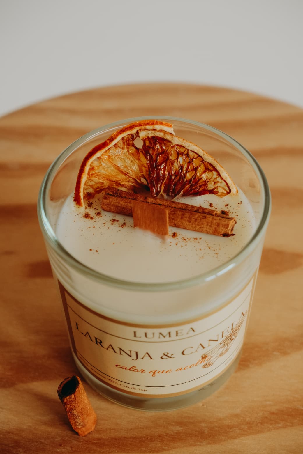 Vela de Cera de Soja - Laranja e Canela